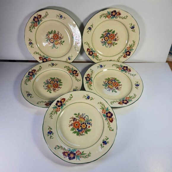 Vintage Mintons Marlow Floral Plates Set of 5 Standard 9" Dinner Plate - Picture 2 of 14